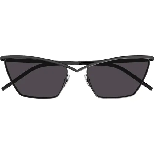Schwarze Metall Sonnenbrille SL 637-001 , Damen, Größe: 57 MM - Saint Laurent - Modalova
