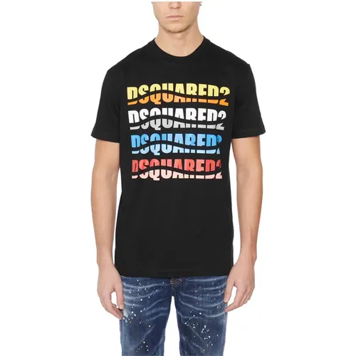 Christer Logo Men`s T-Shirt , male, Sizes: S, M, XL, 2XL - Dsquared2 - Modalova
