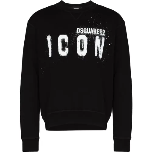 Icon Spray Sweatshirt , male, Sizes: 2XL - Dsquared2 - Modalova