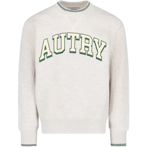 Cotton Sweatshirt with Yellow and Green Logo Print , male, Sizes: S, M, L - Autry - Modalova