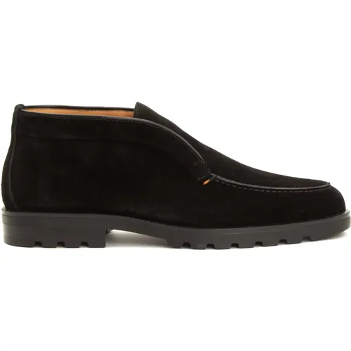 Schwarze Slip-On Stilvolle Schuhe - Santoni - Modalova