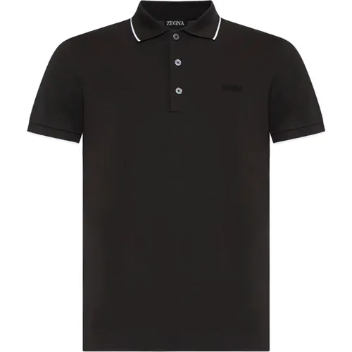 Dark Polo Shirt with Logo , male, Sizes: XL, M - Ermenegildo Zegna - Modalova