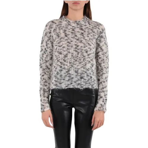 Irregular Pattern Mohair Sweater , female, Sizes: S, M - Roberto Collina - Modalova