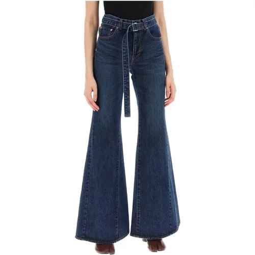 Flared Jeans , Damen, Größe: M - Sacai - Modalova