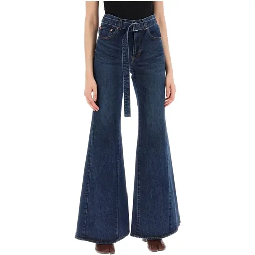 Flared Jeans , Damen, Größe: XS - Sacai - Modalova