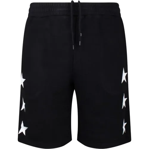 Schwarze Bermuda Shorts mit Weißen Sternen , Herren, Größe: S - Golden Goose - Modalova