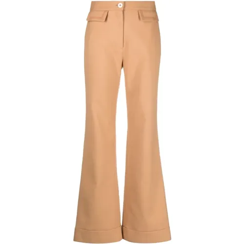 Sophisticated Wide-Leg Cotton Trousers , female, Sizes: S - See by Chloé - Modalova