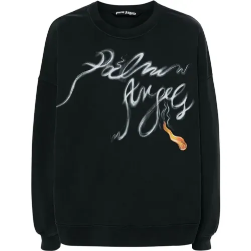 Foggy Crewneck Sweater , male, Sizes: S, L, XL, M - Palm Angels - Modalova