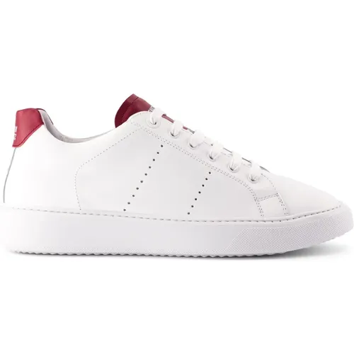 Handgefertigte Ethik Sneakers Weiß Rot , Herren, Größe: 46 EU - National Standard - Modalova