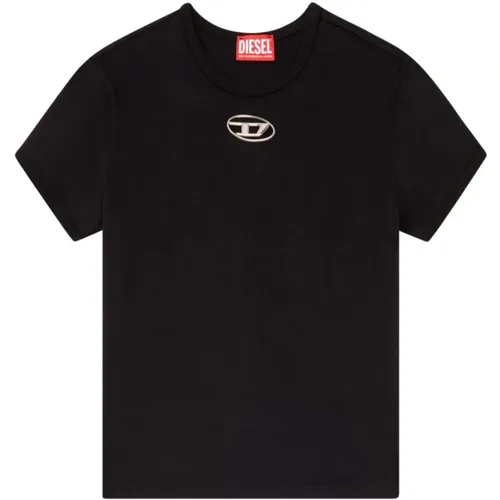 T-shirt with Oval D logo , female, Sizes: XS, S - Diesel - Modalova