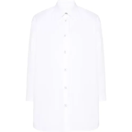 Weiße Baumwoll-Popeline-Hemd , Damen, Größe: M - Jil Sander - Modalova