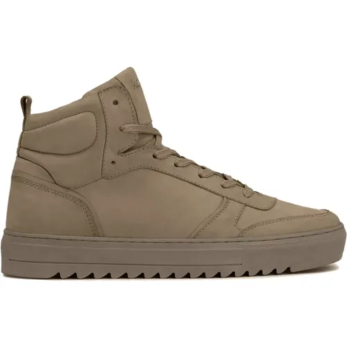 Khaki Nubuk Ankle Sneakers Wellensohle , Herren, Größe: 41 EU - Kazar - Modalova