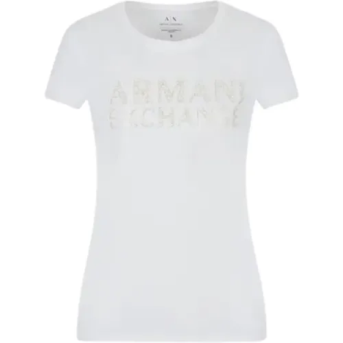 Basic T-Shirt , Damen, Größe: L - Armani Exchange - Modalova