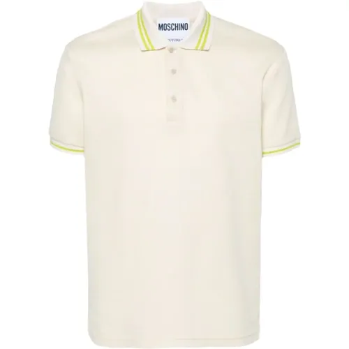 Weißes Logo Jacquard Poloshirt , Herren, Größe: M - Moschino - Modalova