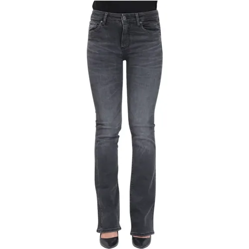 Schwarze verwaschene ausgestellte Jeans - Armani Exchange - Modalova