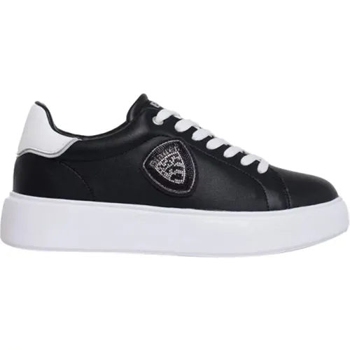 Schwarze Sneakers Einfaches Design , Damen, Größe: 36 EU - Blauer - Modalova