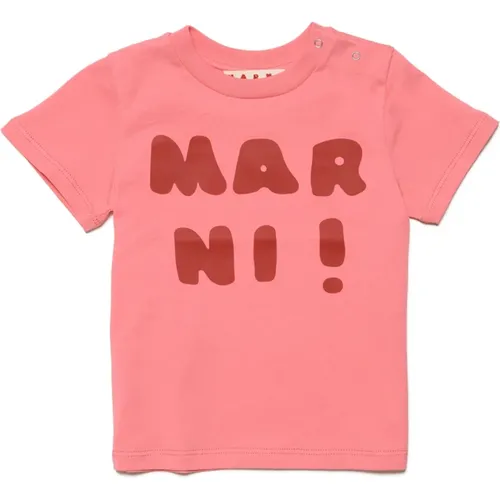 Kinder Logo Crew-neck T-shirt Marni - Marni - Modalova
