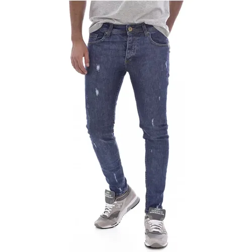 Blaue Jeans mit Stretch-Passform , Herren, Größe: W29 - Goldenim paris - Modalova