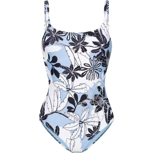 Clear Blue Floral Swimsuit , female, Sizes: L - Twinset - Modalova