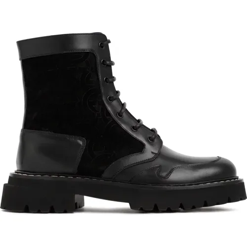 Leather Ankle Boots with Ganci Pattern , male, Sizes: 6 UK - Salvatore Ferragamo - Modalova