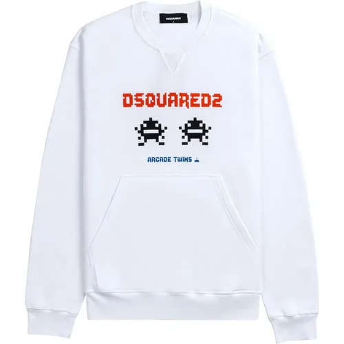Weiße D2 Cool Sweater mit Logo - Dsquared2 - Modalova