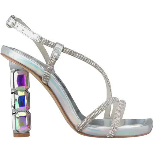 Crystal Straps Heeled Sandal , female, Sizes: 3 UK, 5 UK, 6 UK, 2 UK, 4 UK - Alma en Pena - Modalova