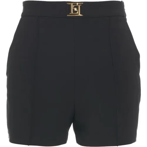 Logo Detail Shorts , female, Sizes: M, L - Elisabetta Franchi - Modalova