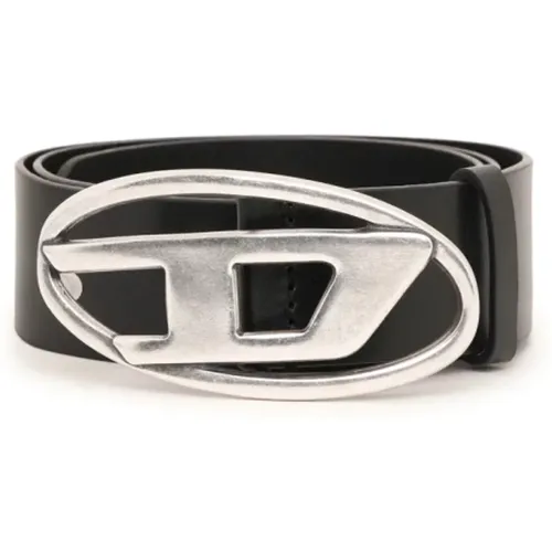 Leather Belt with Oval D Buckle , male, Sizes: 100 CM - Diesel - Modalova