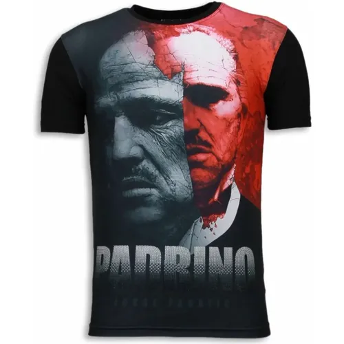 El Padrino Digital Rhinestone - Herren T-Shirt - 5971 , Herren, Größe: XL - Local Fanatic - Modalova
