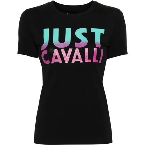 Schwarze Grafikdruck T-shirts und Polos - Just Cavalli - Modalova