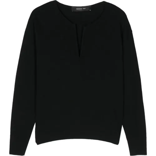 Schwarzer Sweatshirt Aw24 Damenmode , Damen, Größe: S - Federica Tosi - Modalova