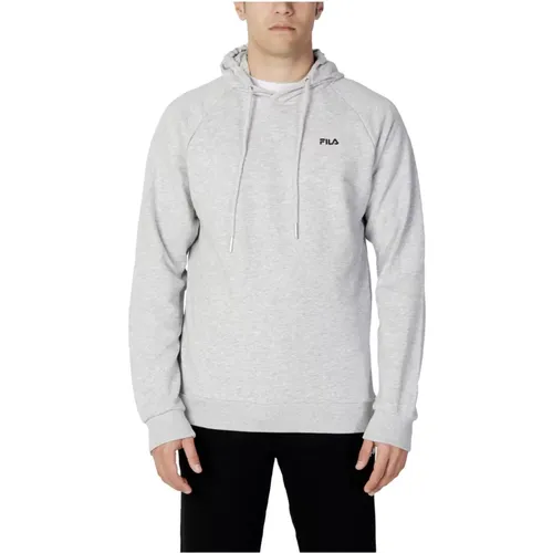 Grey Plain Hooded Sweatshirt for Men , male, Sizes: XS - Fila - Modalova