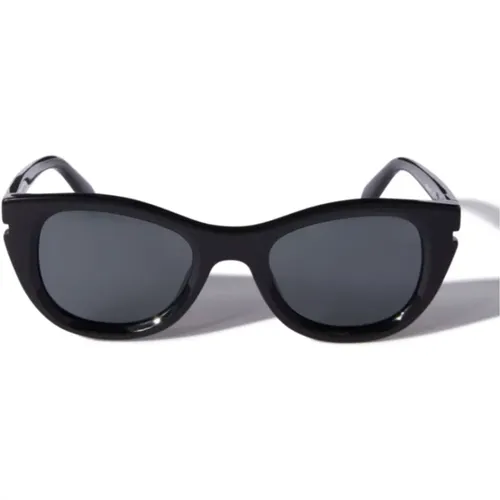 Stylische Acetat-Sonnenbrille , unisex, Größe: 50 MM - Off White - Modalova