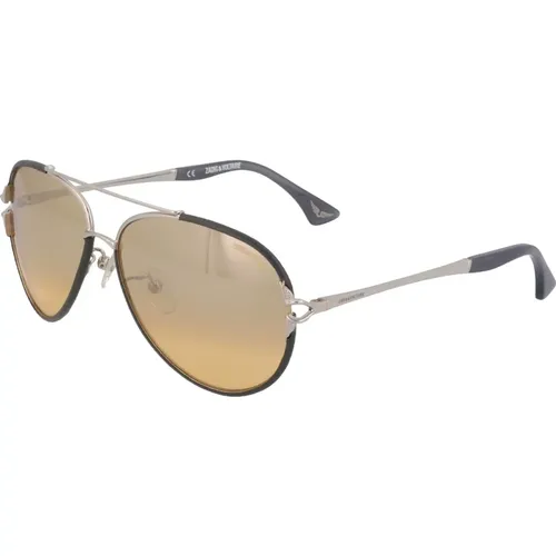 Silber/Graue Sonnenbrille mit Verspiegeltem Goldlinsen,Silber Blau Verlauf Sonnenbrille - Zadig & Voltaire - Modalova