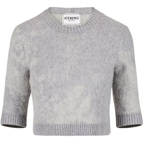 Schlangeneffekt Crew-Neck Pullover , Damen, Größe: M - Iceberg - Modalova