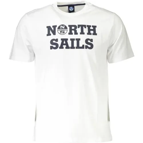 Weiße Tee mit auffälligem Druck , Herren, Größe: XL - North Sails - Modalova