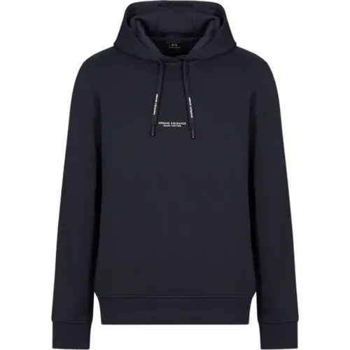 Blaue Hoodie Sweatshirt Milano New York , Herren, Größe: L - Armani Exchange - Modalova