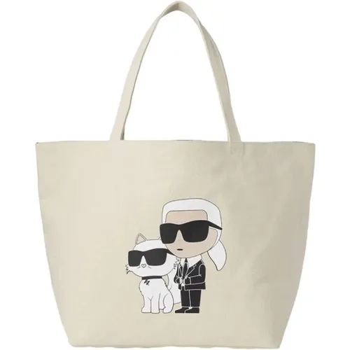Ikonic Canvas Shopper Tasche , Damen, Größe: ONE Size - Karl Lagerfeld - Modalova