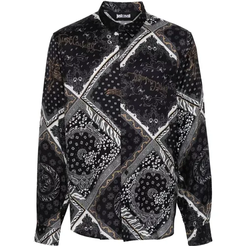 Schwarzes Langarmshirt Viskose - Just Cavalli - Modalova