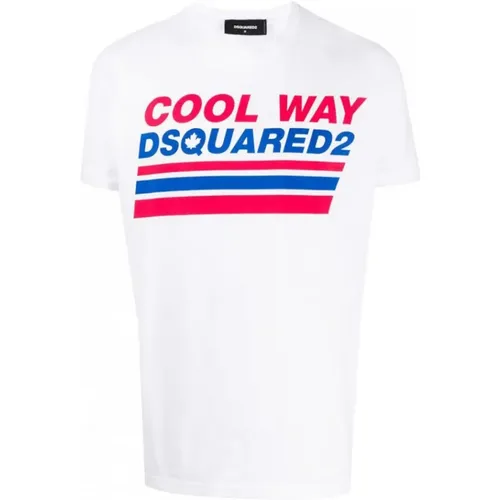 Cotton T-Shirt with ery ery Dan Fit , male, Sizes: S - Dsquared2 - Modalova