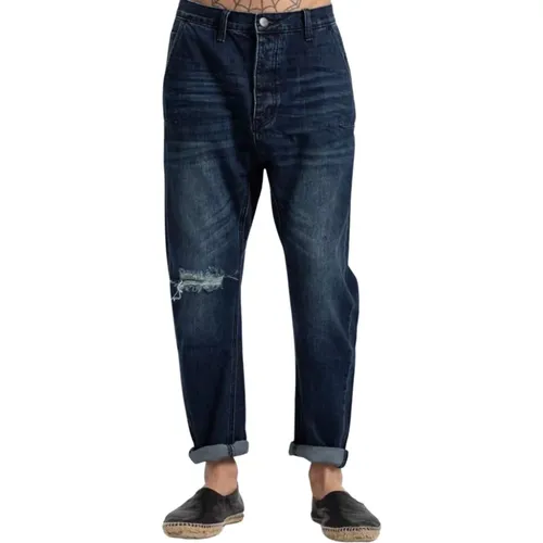 Denim Jeans with Knee Rip , male, Sizes: W31, W33, W30, W32, W36 - One Teaspoon - Modalova