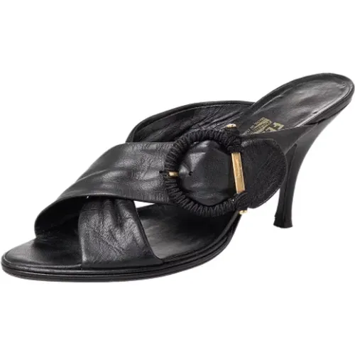 Pre-owned Leder sandals , Damen, Größe: 40 1/2 EU - Salvatore Ferragamo Pre-owned - Modalova