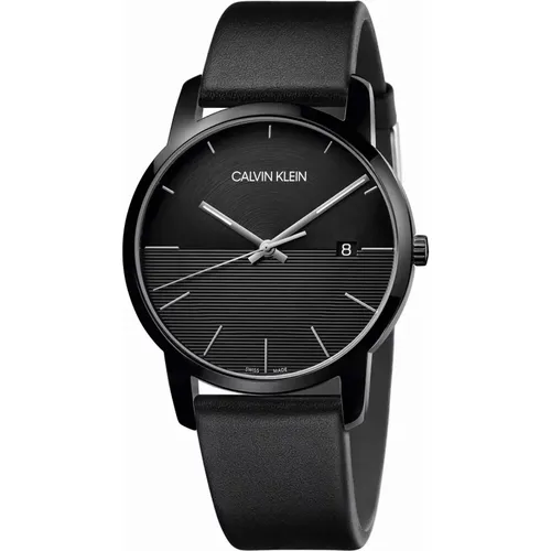 Fashionable Men`s Watch with Quartz Dial and Leather Strap , male, Sizes: ONE SIZE - Calvin Klein - Modalova