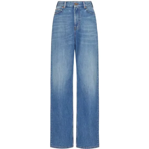 Blaue Jeans mit V Gold Detail - Valentino Garavani - Modalova