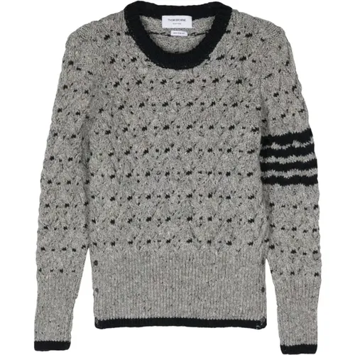 Striped Cable Knit Sweater , male, Sizes: XL - Thom Browne - Modalova