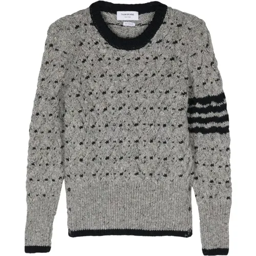 Striped Cable Knit Sweater , male, Sizes: XL, M, L - Thom Browne - Modalova