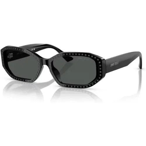 Stilvolle Sonnenbrille mit dunkelgrauen Gläsern - Jimmy Choo - Modalova