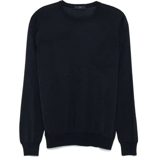 Knit Crew Neck Sweater , male, Sizes: S, L, XL - Fay - Modalova