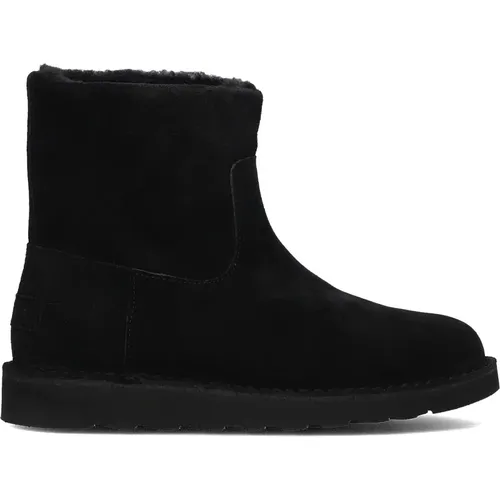 Schwarze Leder Damen Stiefeletten , Damen, Größe: 37 EU - Shabbies - Modalova