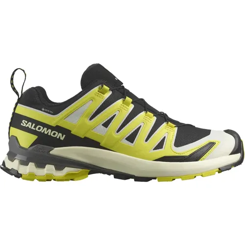 Trail Running Shoes Black/Sulphr/Pewter , male, Sizes: 9 1/2 UK, 10 UK, 11 UK, 10 1/2 UK, 8 1/2 UK, 11 1/2 UK, 9 UK - Salomon - Modalova